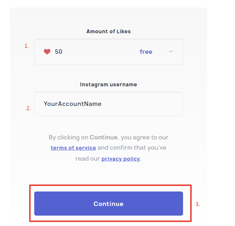 Free likes - enter instagram username